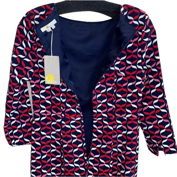 Boden Violette Dress Red Geometric Pattern Size 4 NWT - Picture 5 of 12